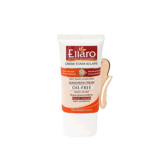 كرم ضد آفتاب فاقد چربی اِلارو با +SPF 50 حجم 20 میلی لیتر بژ روشن