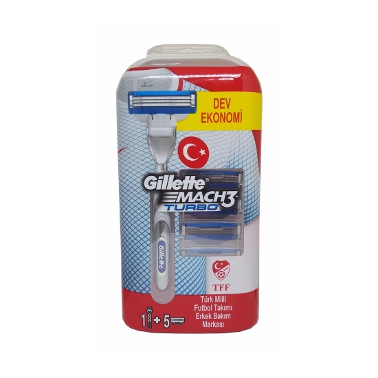 خود تراش ژیلت مدل Mach 3 Turbo همراه با ۵ یدک
