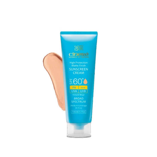 کرم ضد آفتاب مات رنگی سینره مناسب پوست چرب و جوش دار +SPF60 بژ طبیعی
