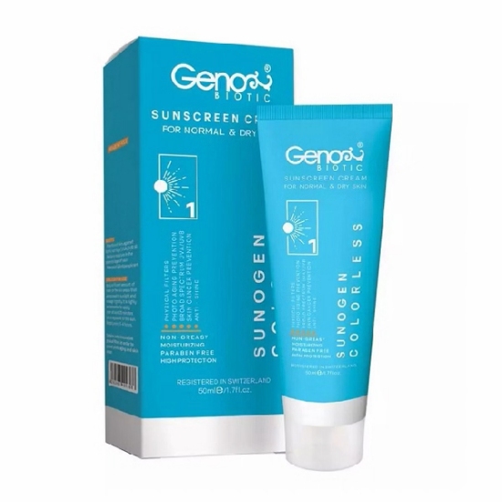 کرم ضد آفتاب پوست خشک ژنوبایوتیک SPF50 حجم 50 گرم