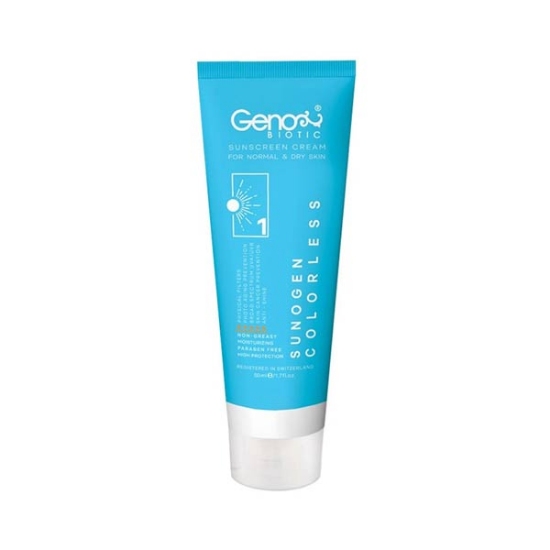 کرم ضد آفتاب پوست خشک ژنوبایوتیک SPF50 حجم 50 میلی لیتر