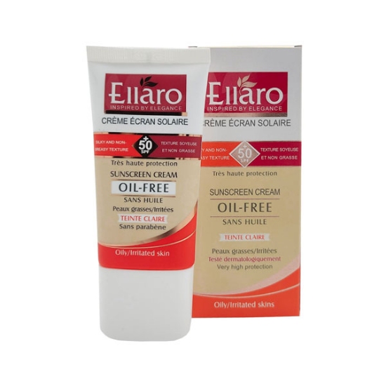 کرم ضد آفتاب رنگی بژ روشن SPF50 الارو پوست چرب حجم 40 میلی لیتر