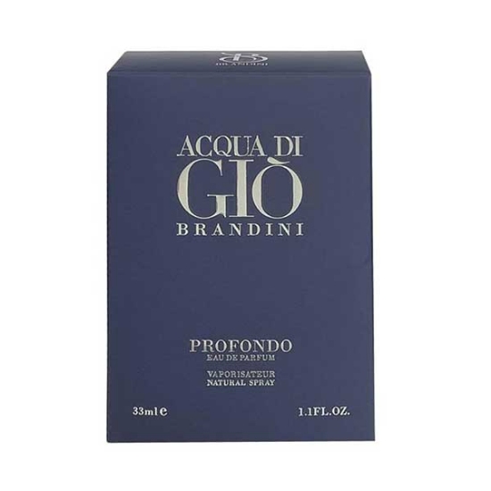 ادوپرفیوم مردانهBrandini Acqua di gio ProfondoبارایحهArmani Acqua di gio Profondoحجم 33میلی لیتر