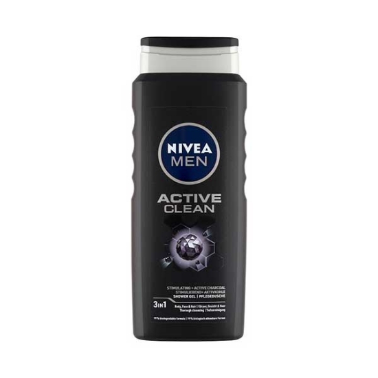 شامپو بدن و صورت و مو  نیوآ مدل ACTIVE CLEAN حجم 500 میلی لیتر