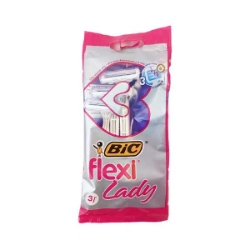 خود تراش بیک مدل 3 تیغه فلکسی لیدی flexi lady  بسته 3 عددی