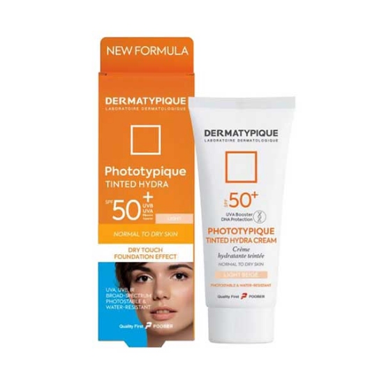 ضد آفتاب رنگی درماتیپیک  SPF50 مناسب پوست خشک طبیعی حجم 50 میلی لیتر